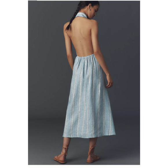 Anthropologie Reformation Tace Linen Midi Shirt Dress 10 NEW - Picture 2 of 5